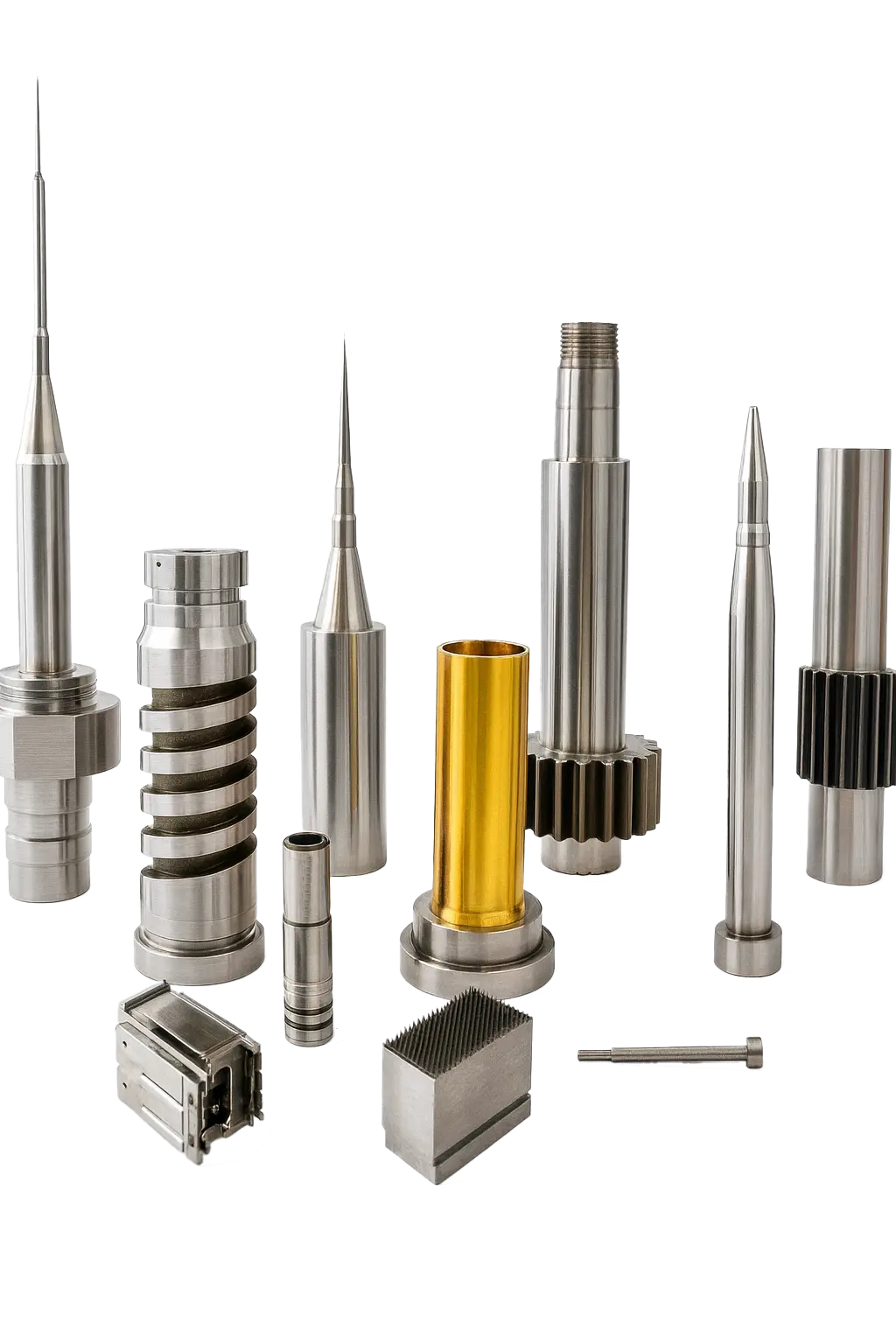 ensemble de pièces cylindrique en acier de différente taille et forme