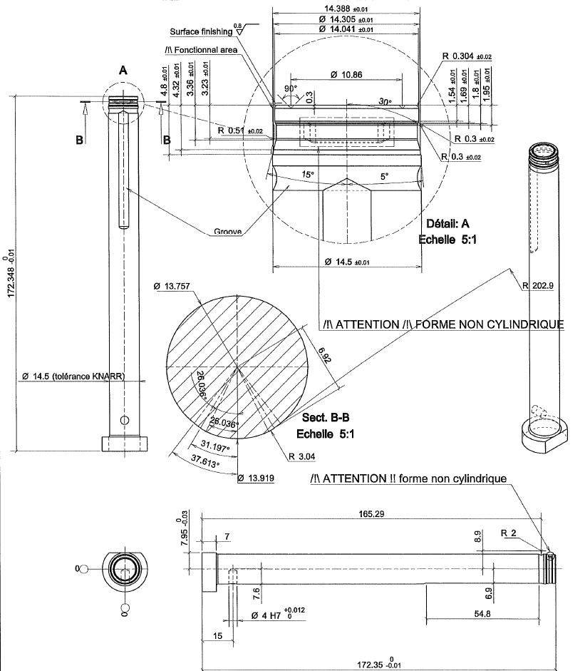 plan de fabrication pour de l'usinage de précision plan de fabrication d'une pièce d'usiange cylindrique